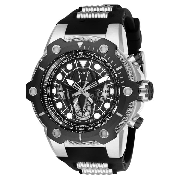 Invicta Men's 26915 Spiderman Black and Silver Silicone Watch