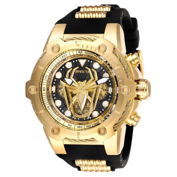 Invicta Men's 26917 Spiderman Black and Gold-Tone Inserts Silicone Watch