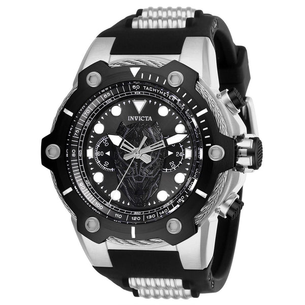Invicta Men's 26920 Black Panther Black and Silver Inserts Silicone Watch