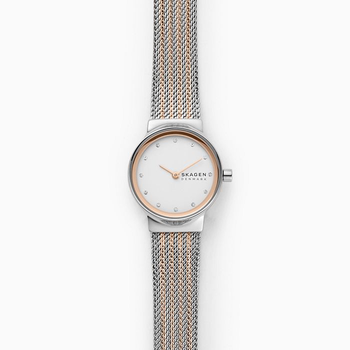 Freja Two-Tone Mesh Watch (Silver/Rose-Gold)