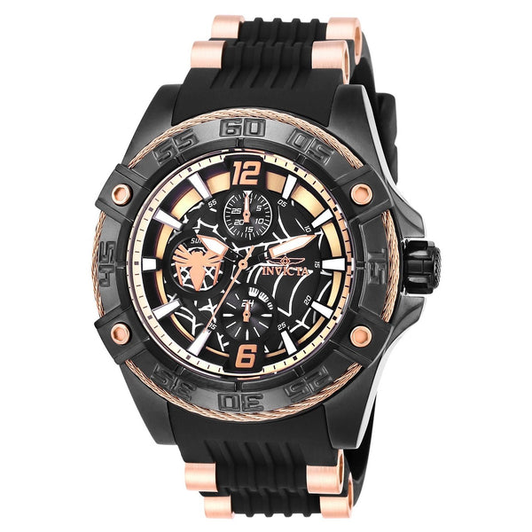 Invicta Women's 27028 Marvel Spiderman Black and Rose-Tone Polyurethane and Stainless Steel Watch