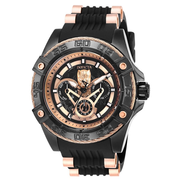 Invicta Men's 27031 Marvel Ironman Black and Rose-Tone Polyurethane and Stainless Steel Watch