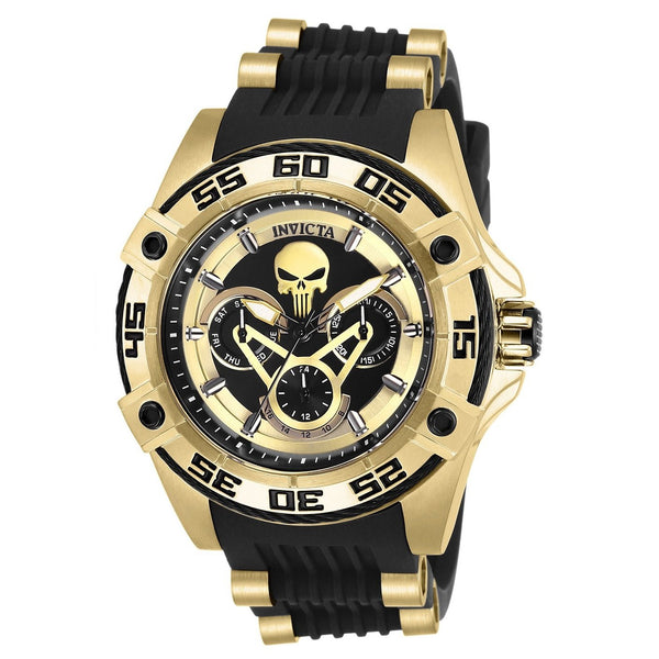 Invicta Women's 27034 Marvel Ironman Black and Gold-Tone Polyurethane and Stainless Steel Watch