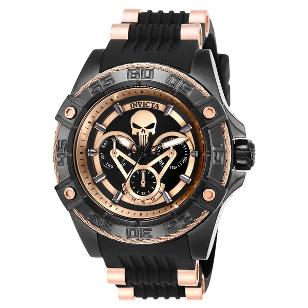 Invicta Men's 27035 Marvel Ironman Black and Rose-Tone Polyurethane and Stainless Steel Watch