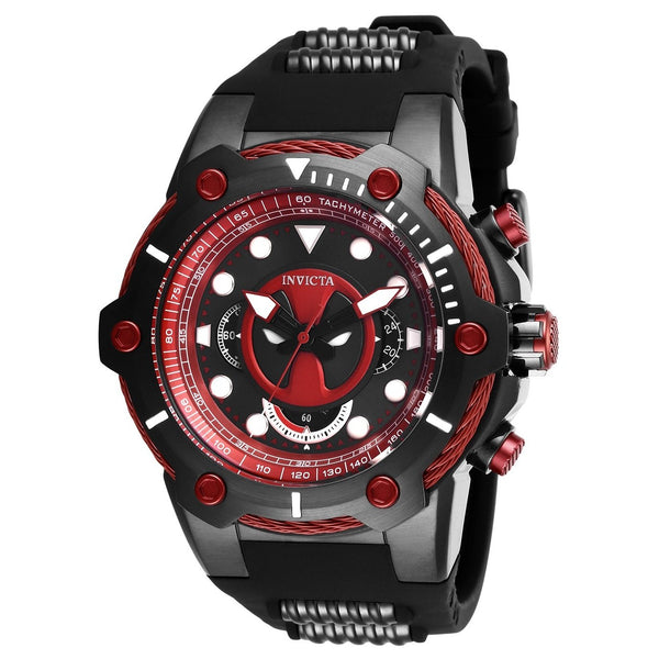 Invicta Men's 27325 Marvel Deadpool Black Silicone Watch