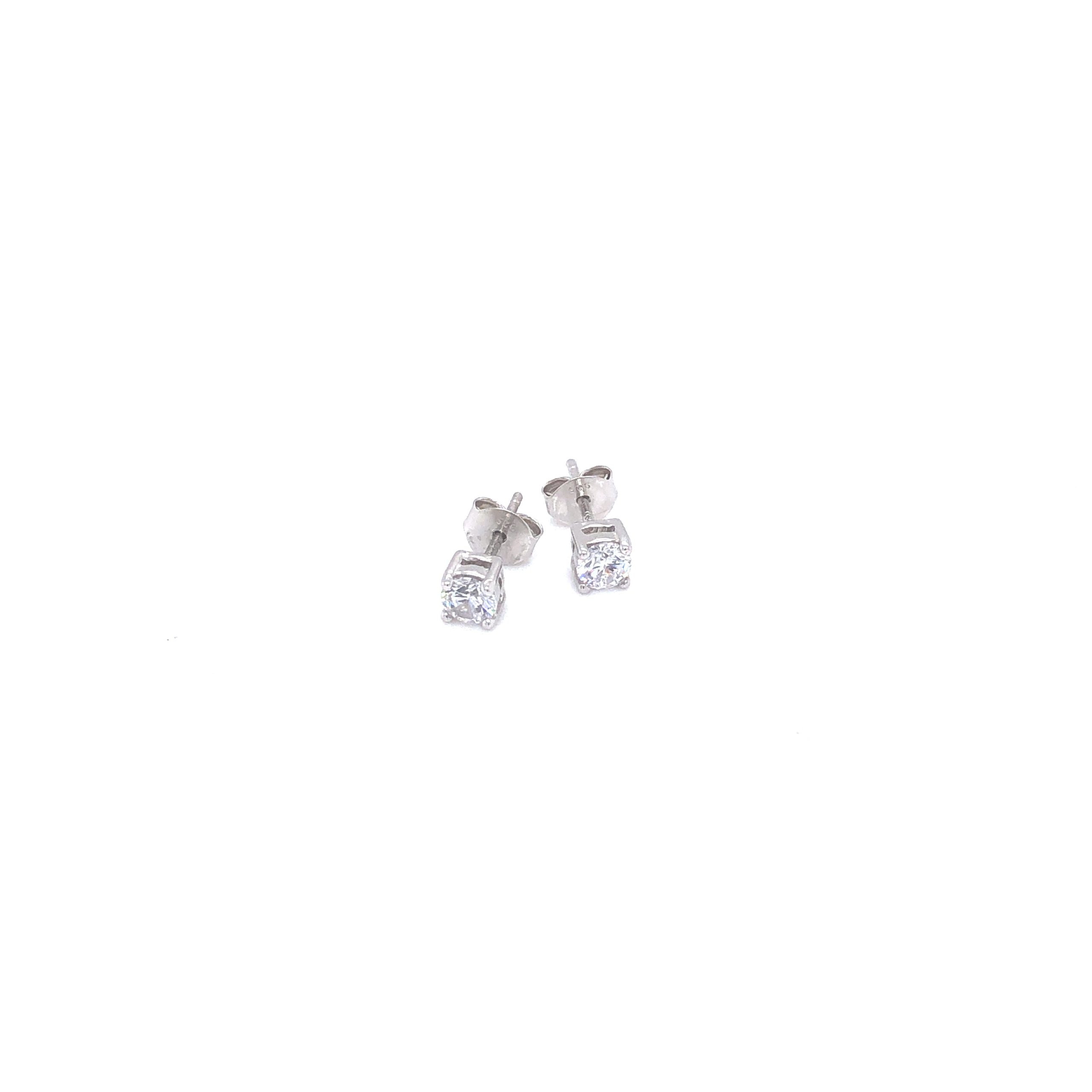 Sterling Silver 925 Stud Earrings 4MM