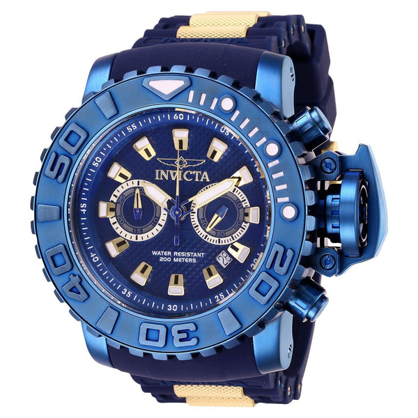 Invicta Men's 27742 Sea Hunter Blue and Gold-Tone Silicone Watch