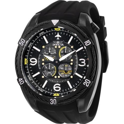 Invicta Men's 28078 Aviator Black Silicone Watch