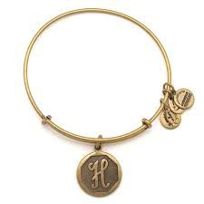 Letter H Charm Bangle Bracelet (Gold)