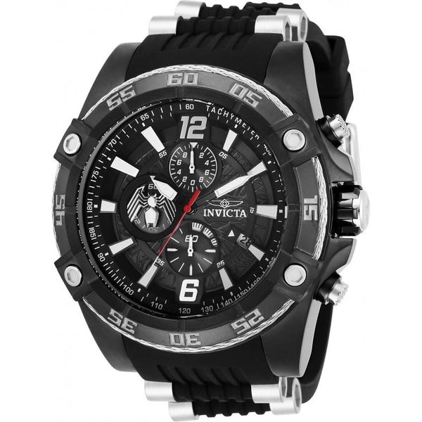 Invicta Men's 28975 Marvel Venom Black and Silver Inserts Silicone Watch