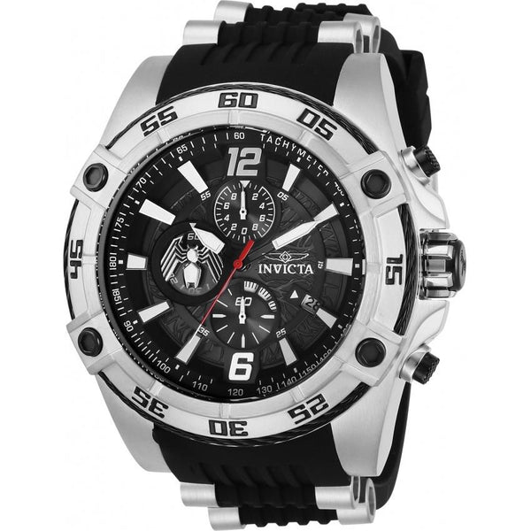 Invicta Men's 28976 Marvel Venom Black and Silver Inserts Silicone Watch