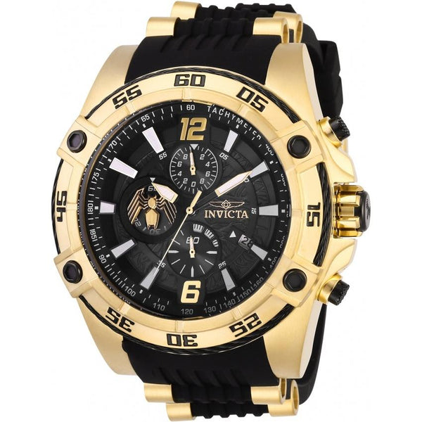 Invicta Men's 28977 Marvel Venom Black and Gold-Tone Inserts Silicone Watch