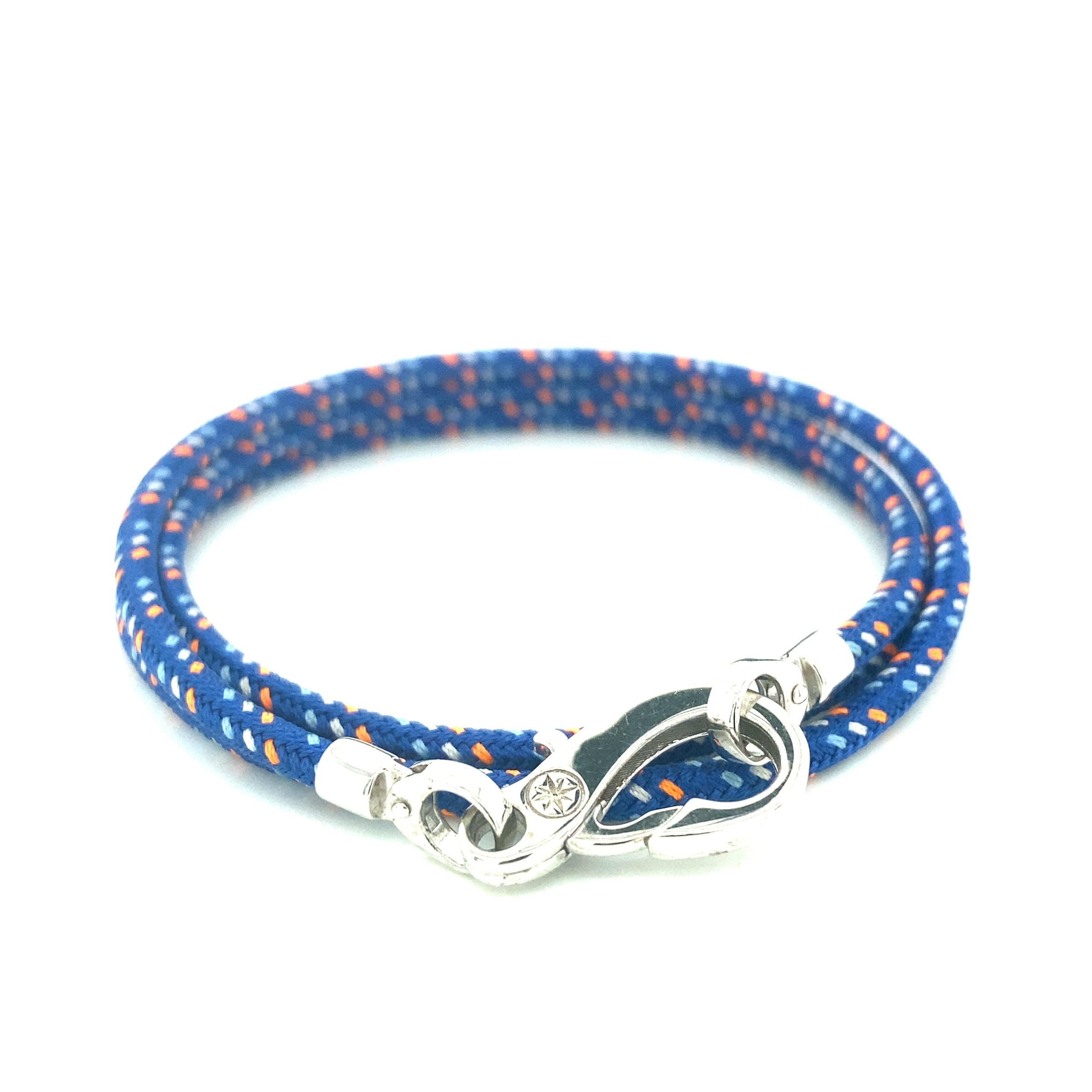 Triple Cord Polyester Blue Multi Color With Silver Hook