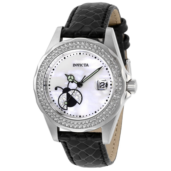 Invicta Women's 29026 Angel Black Leather Watch