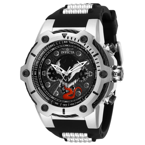 Invicta Men's 29056 Venom Black and Silver Inserts Silicone Watch