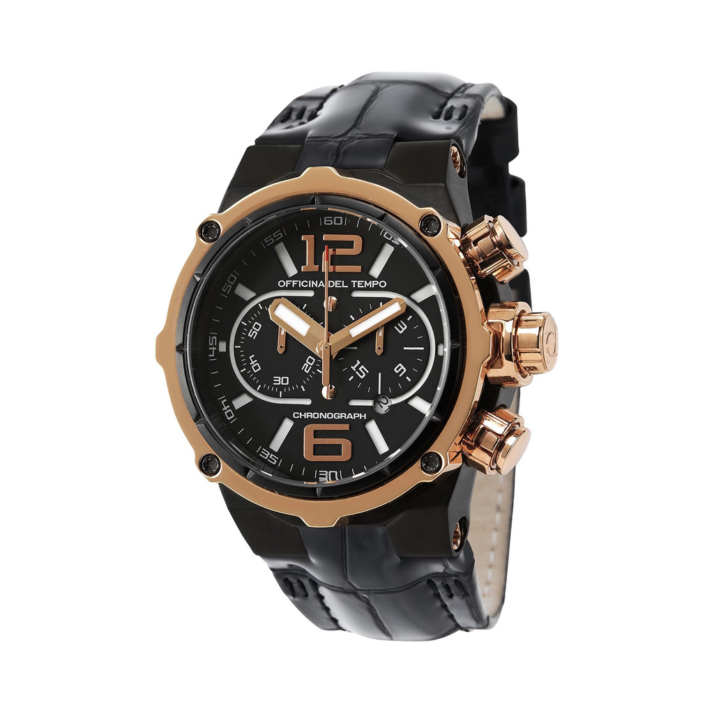 Power Chronograph Watch (Black/Rose-Gold)