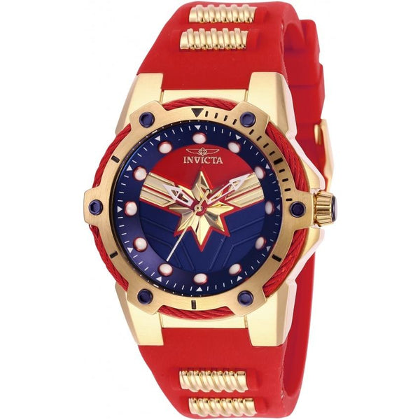 Invicta Women's 29716 Marvel Captain Marvel Gold-Tone Polyurethane and Stainless Steel Watch