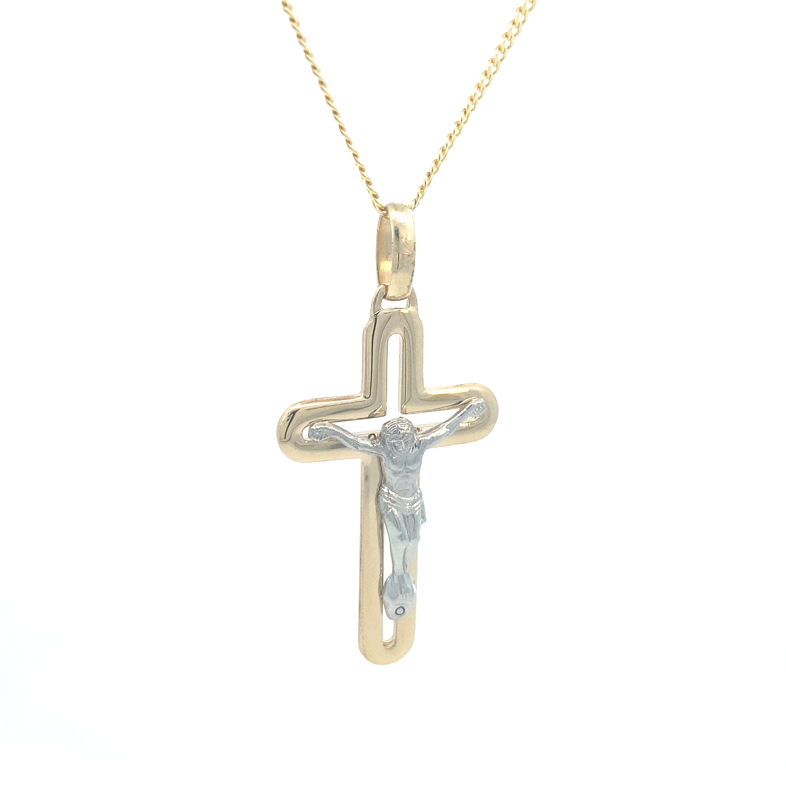 14K Gold 2T Cross Pendant