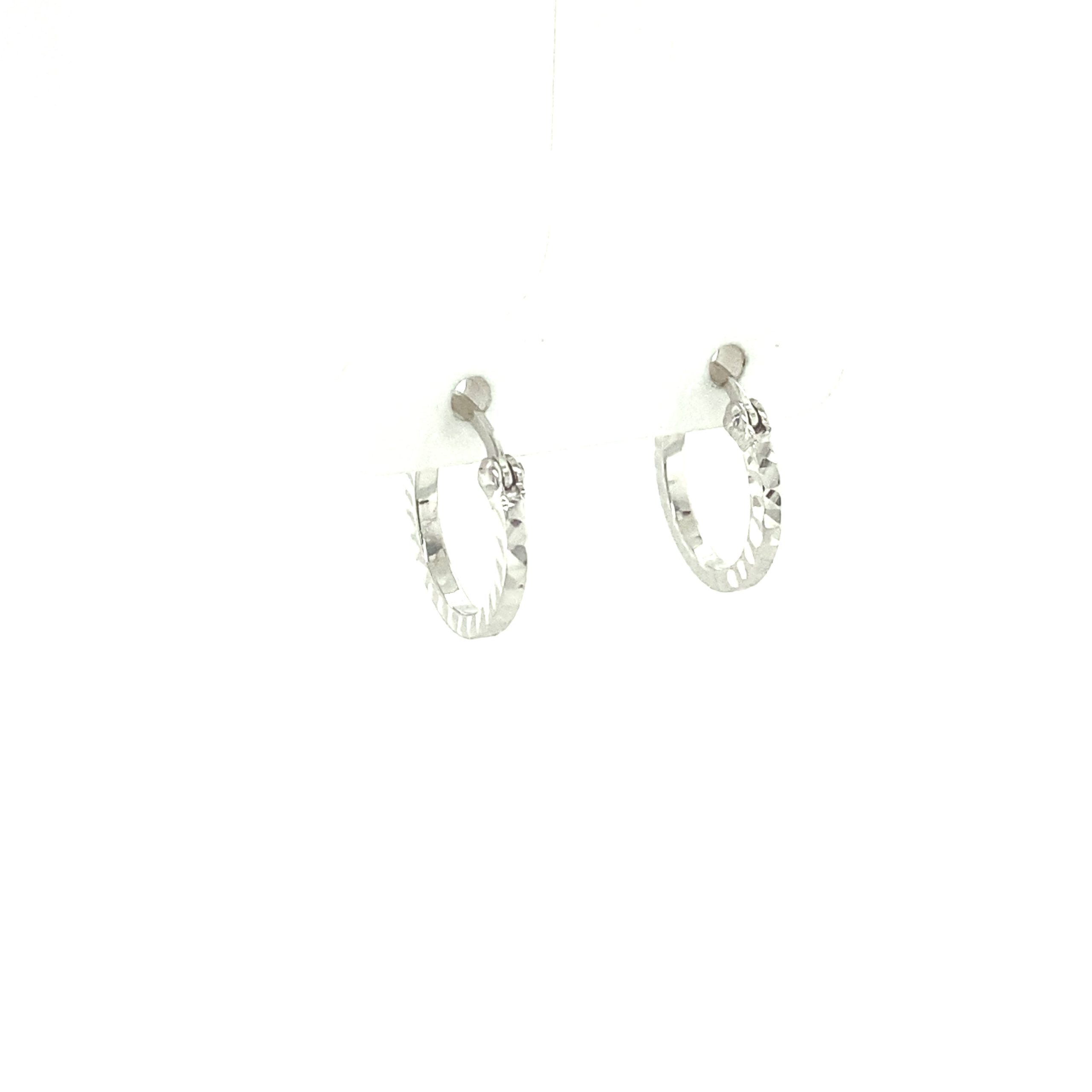14K Small Hoops White Gold Earrings
