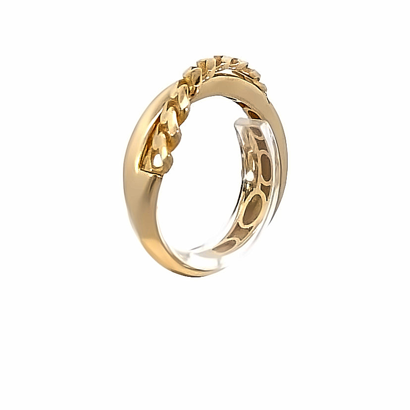 14K Gold Cuban Link On Top Ring