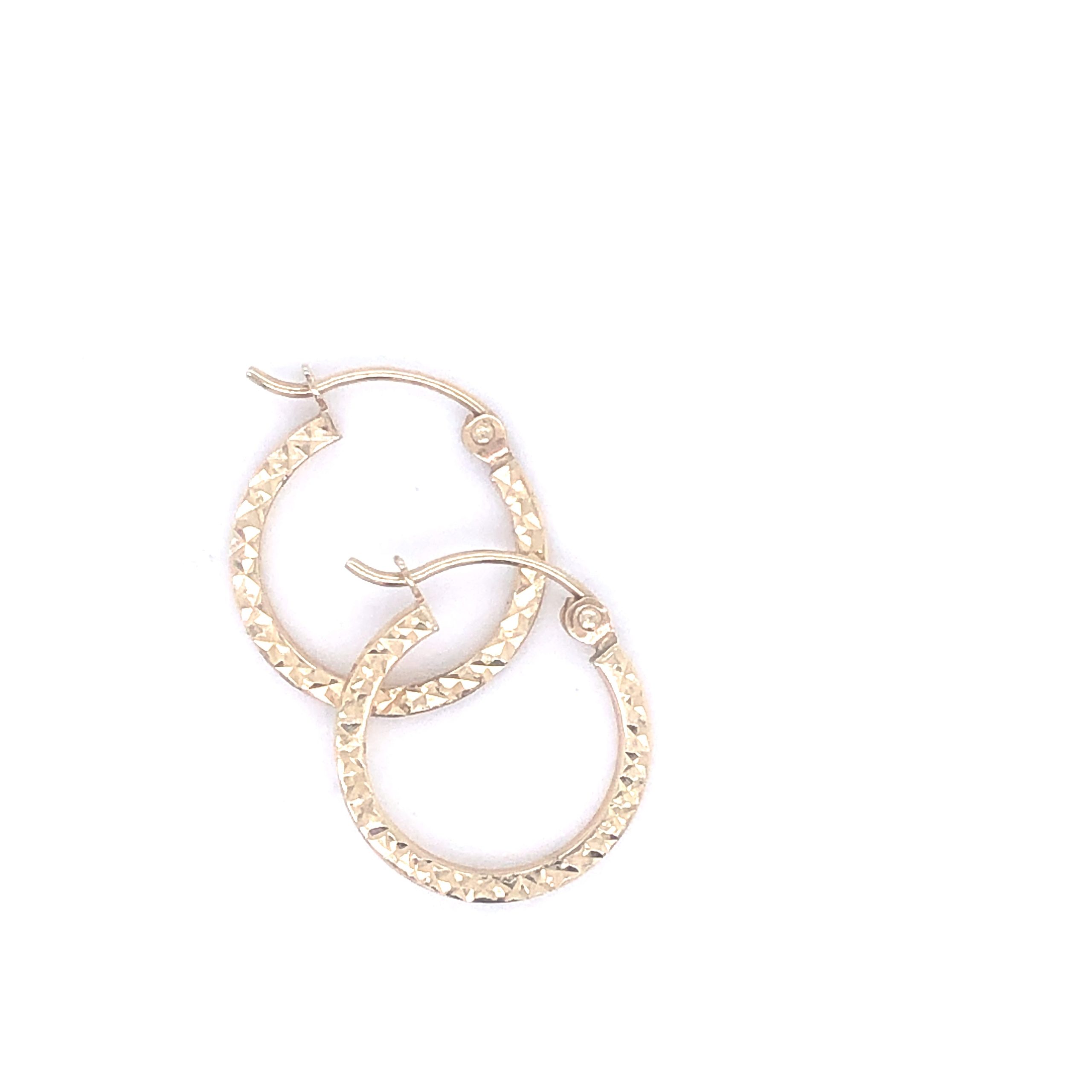 Diamonds Cut Thin 14k Gold Huggies