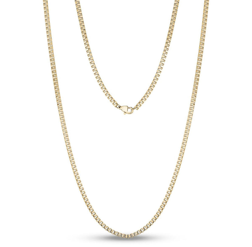 Gold Steel Box Link Chain