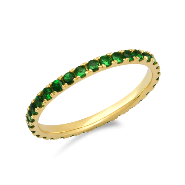 Eriness 14K Yellow Gold Standard Tsavorite Eternity Band - SBR123-YG-TSAV