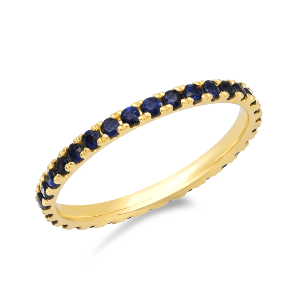 Eriness 14K Yellow Gold Standard Blue Sapphire Eternity Band - SBR123-YG-BS