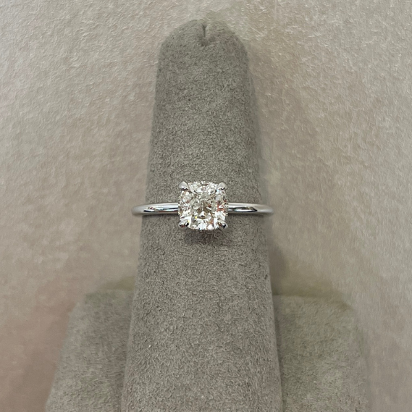 Moyer Collection 14K White Gold 1.21ct Cushion Cut Solitaire Complete Engagement Ring - 011278