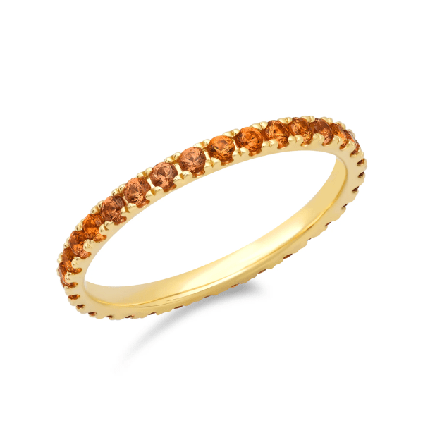 Eriness 14K Yellow Gold Standard Orange Sapphire Eternity Band - SBR123-YG-OS