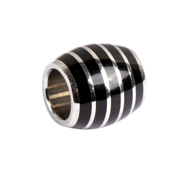 Convex Black Striped Steel Link