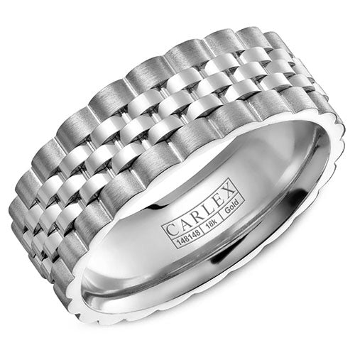 Carlex G3 18k White Gold Men's Wedding Band - CX3-0012WWW