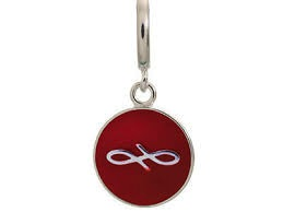 Red Endless Coin Charm (Silver/Red)