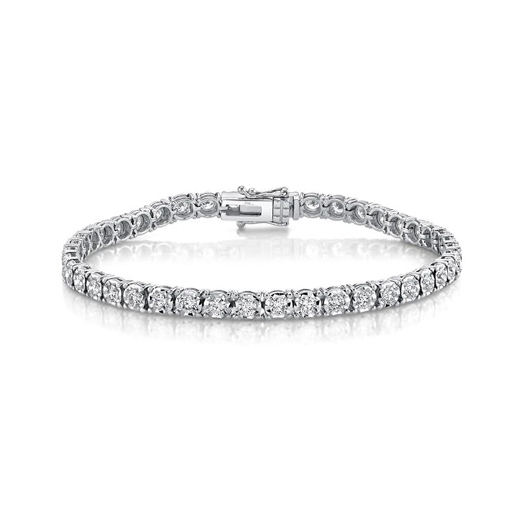 18K White Gold 3.00ctw Diamond Tennis Bracelet - 190028