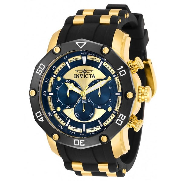 Invicta Men's 30079 Pro Diver Black and Gold-Tone Polyurethane Watch