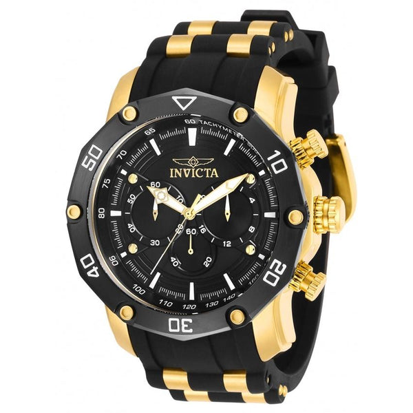 Invicta Men's 30080 Pro Diver Black and Gold-Tone Polyurethane Watch