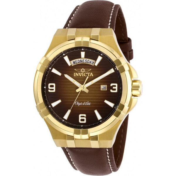 Invicta Men's 30187 Objet D Art Brown Leather Watch