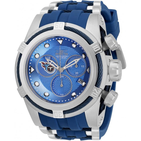 Invicta Men's 30253 NFL Titans Blue and Silver Inserts Silicone Watch