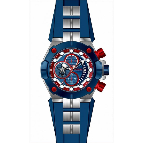 Invicta Men's 30313 Marvel Captain America Blue and Silver Polyurethane and Stainless Steel Watch