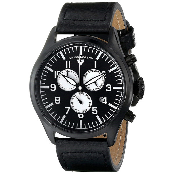 Swiss Legend Men's 30332-BB-01-WA Pioneer Black Leather Watch