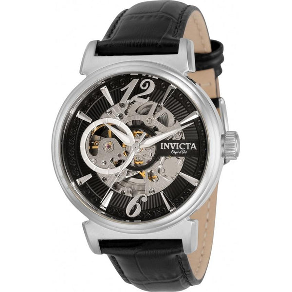 Invicta Men's 30461 Objet D Art Automatic Black Leather Watch