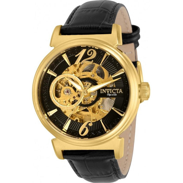 Invicta Men's 30463 Objet D Art Automatic Black Leather Watch