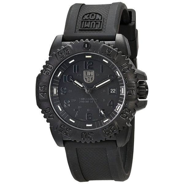 Luminox Men's 3051.BO Evo Navy Seal Blackout Black Rubber Watch