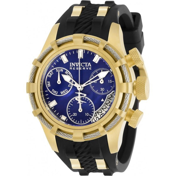 Invicta Women's 30530 Reserve Bolt Black and Gold-Tone Silicone Watch