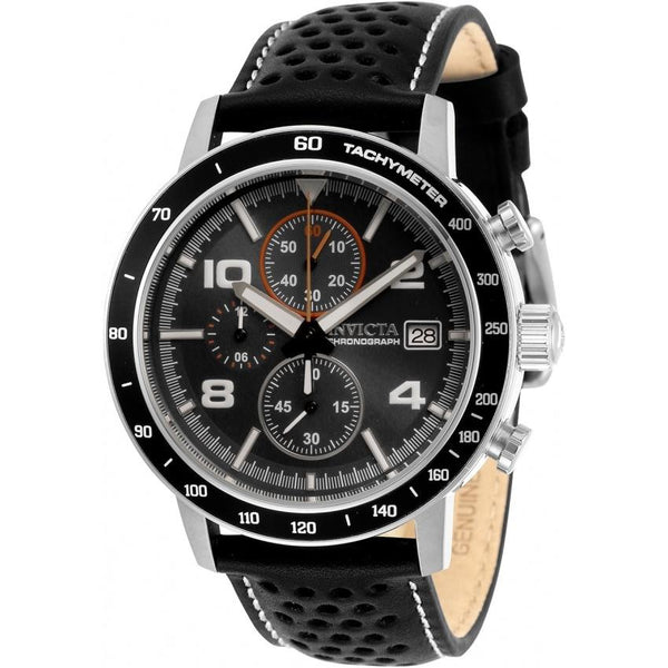 Invicta Men's 30932 Aviator Black Leather Watch