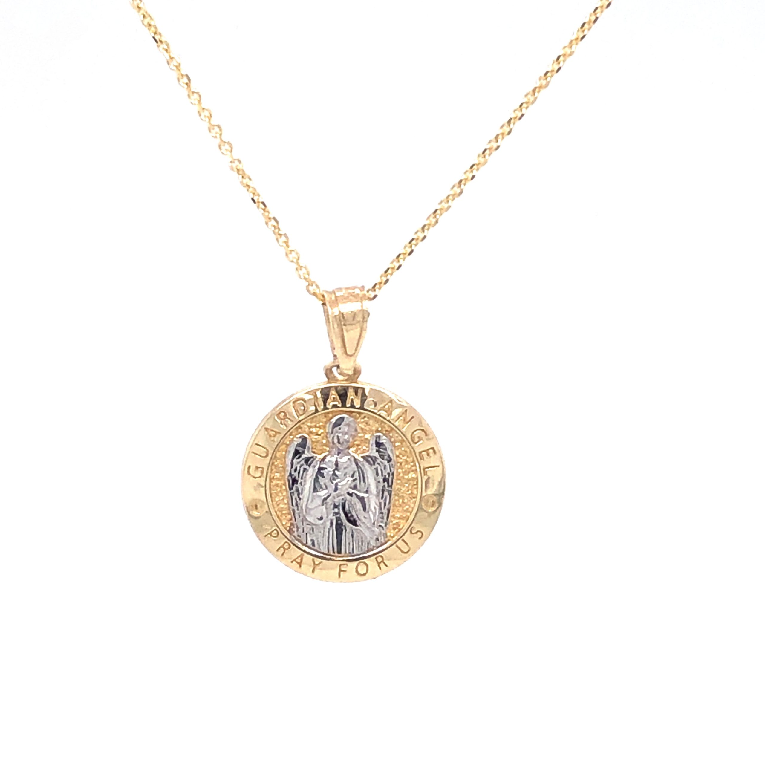 Guardian Angel Two-Tone 14k Gold Pendant
