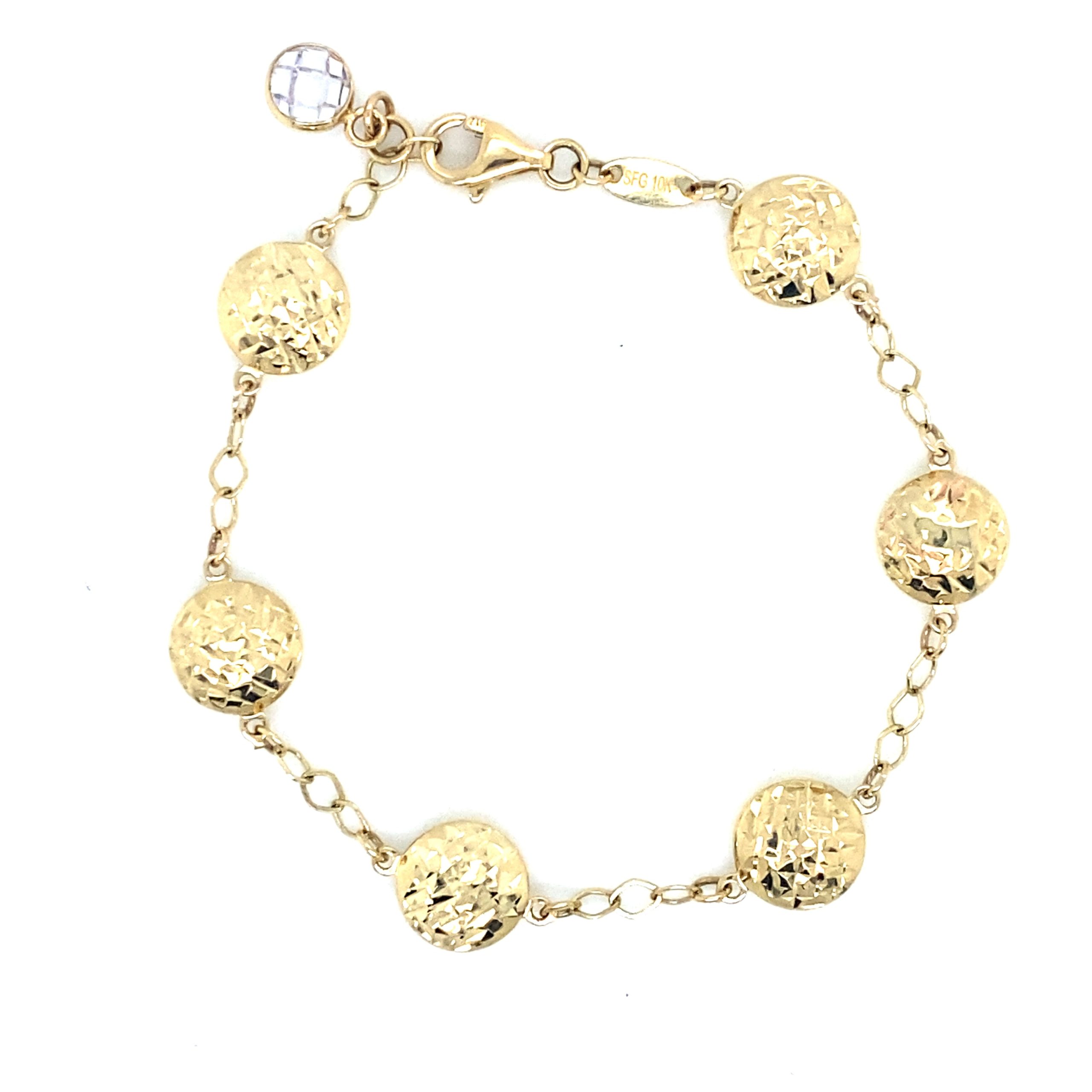 10K Round Facetted Baby Bracelet