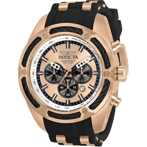 Invicta Men's 31066 Bolt Black and Rose-Tone Inserts Polyurethane and Stainless Steel Watch