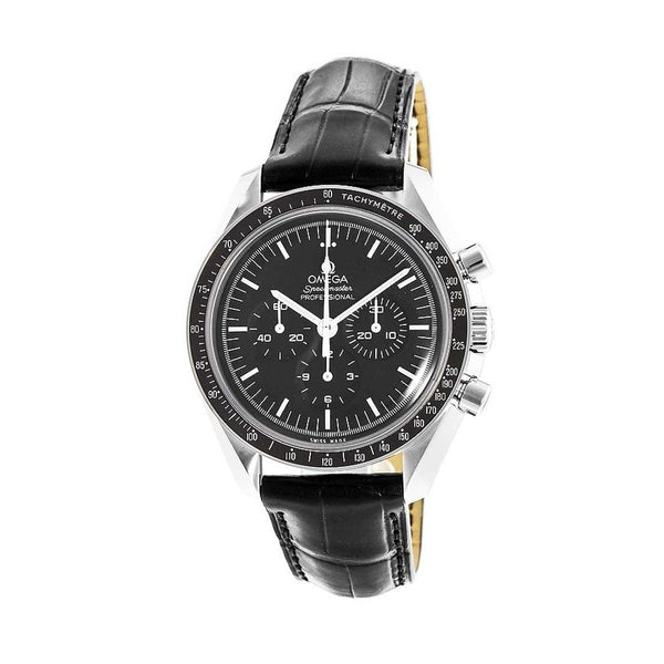 Omega Men's 311.33.42.30.01.001 Speedmaster  Chronograph Black Leather Watch