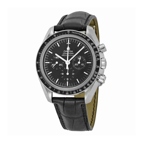 Omega Men's 311.33.42.30.01.002 Speedmaster  Chronograph Black Leather Watch